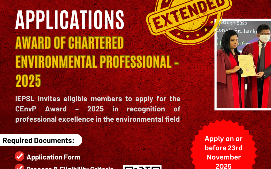 SPECIAL NOTICE: Extension of Application Submission Deadline for the Award of Chartered Environmental Professional 2025