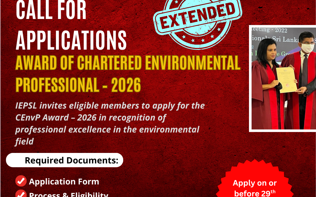 Deadline Extended – Award of Chartered Environmental Professional – 2026